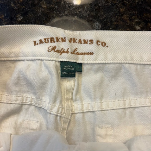 Lauren Jeans Co. Ralph Lauren White 100% Cotton Jeans Size 12 - Picture 5 of 5